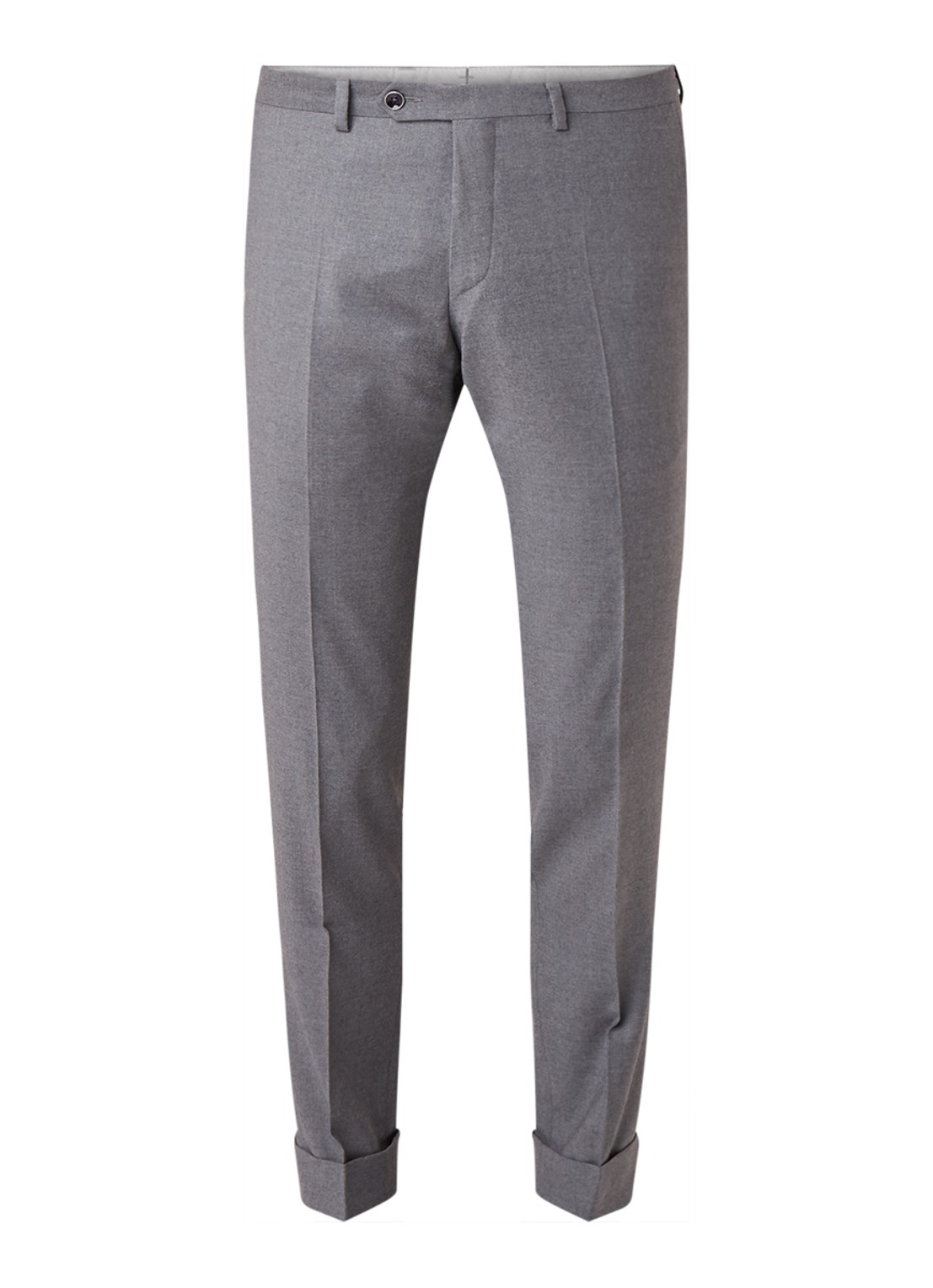Van Gils Bull Split slim fit pantalon in wolblend - voorkant 4 grijs