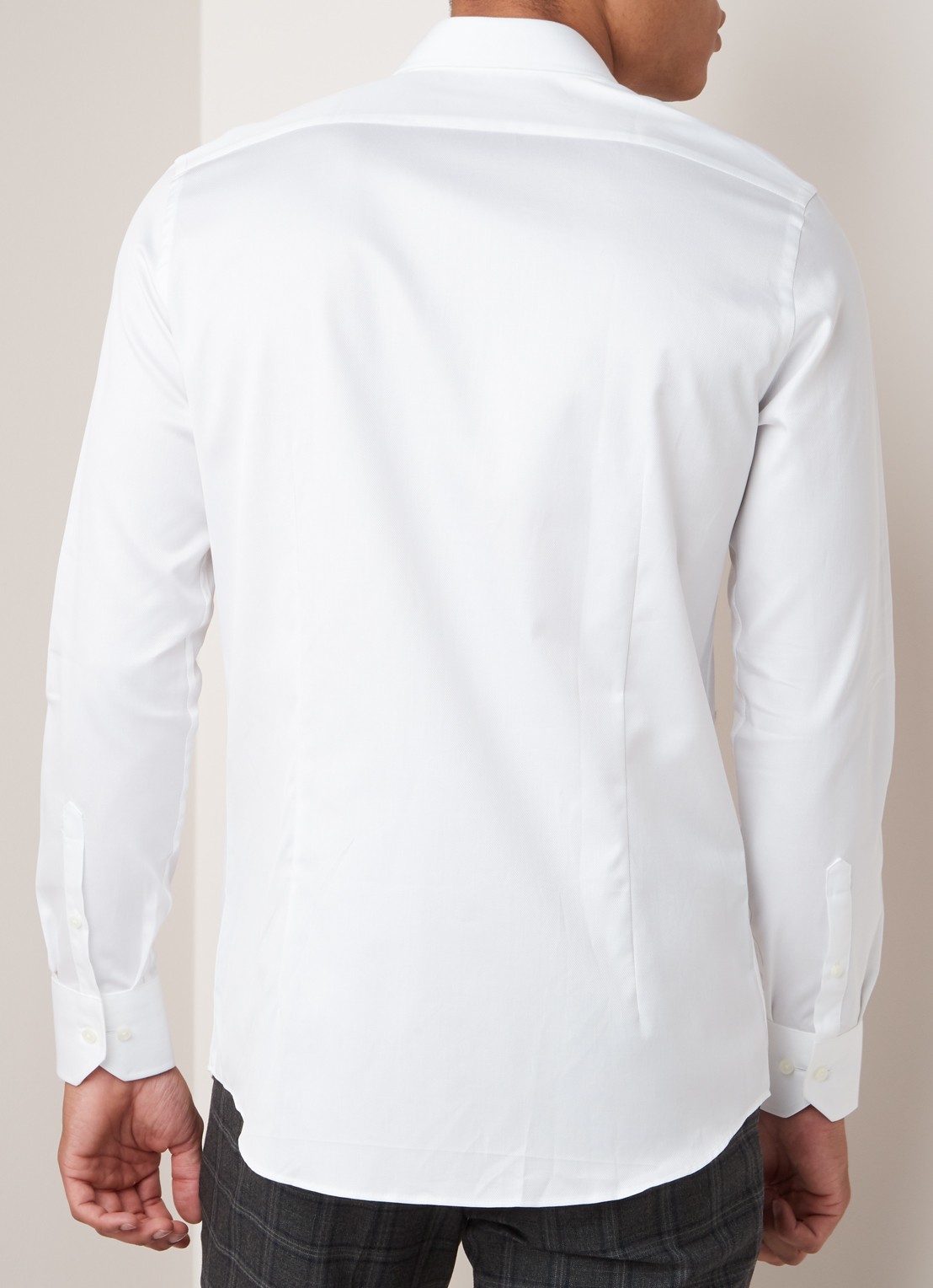 Van Gils Edar slim fit overhemd met wide spread-kraag - achterkant wit