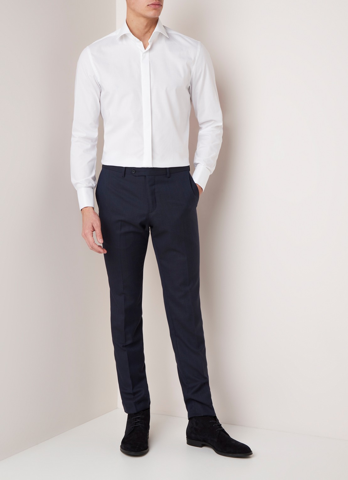 Van Gils Ellington slim fit overhemd met stretch - voorkant 4 wit