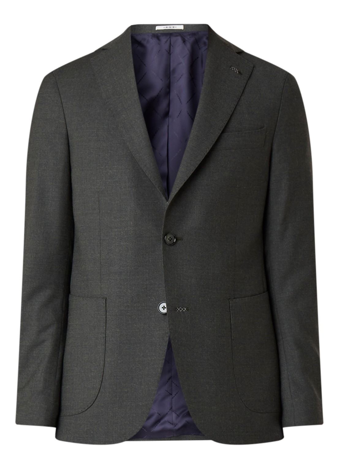 Van Gils Elliot tailored fit colbert van scheerwol - voorkant 6 groen
