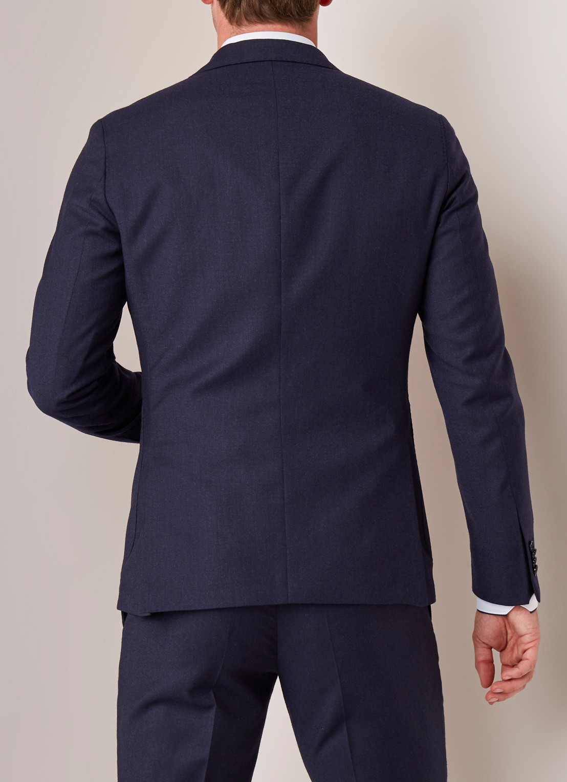 Van Gils Elliott tailored fit colbert in wolblend - achterkant donkerblauw
