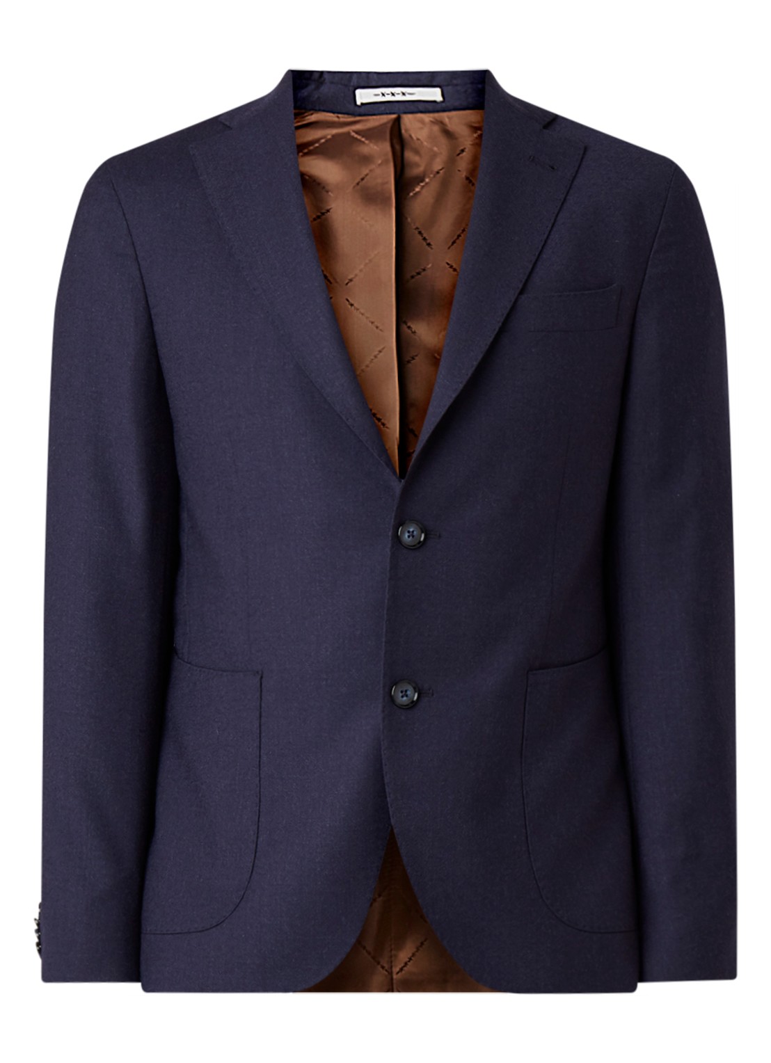 Van Gils Elliott tailored fit colbert in wolblend - voorkant 2 donkerblauw