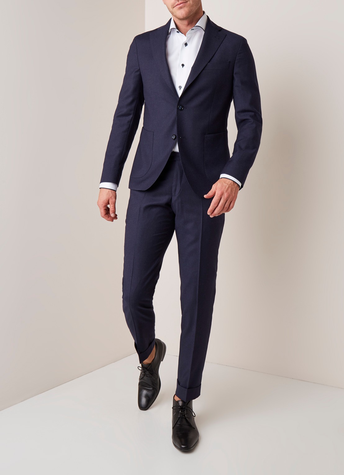 Van Gils Elliott tailored fit colbert in wolblend - voorkant 3 donkerblauw