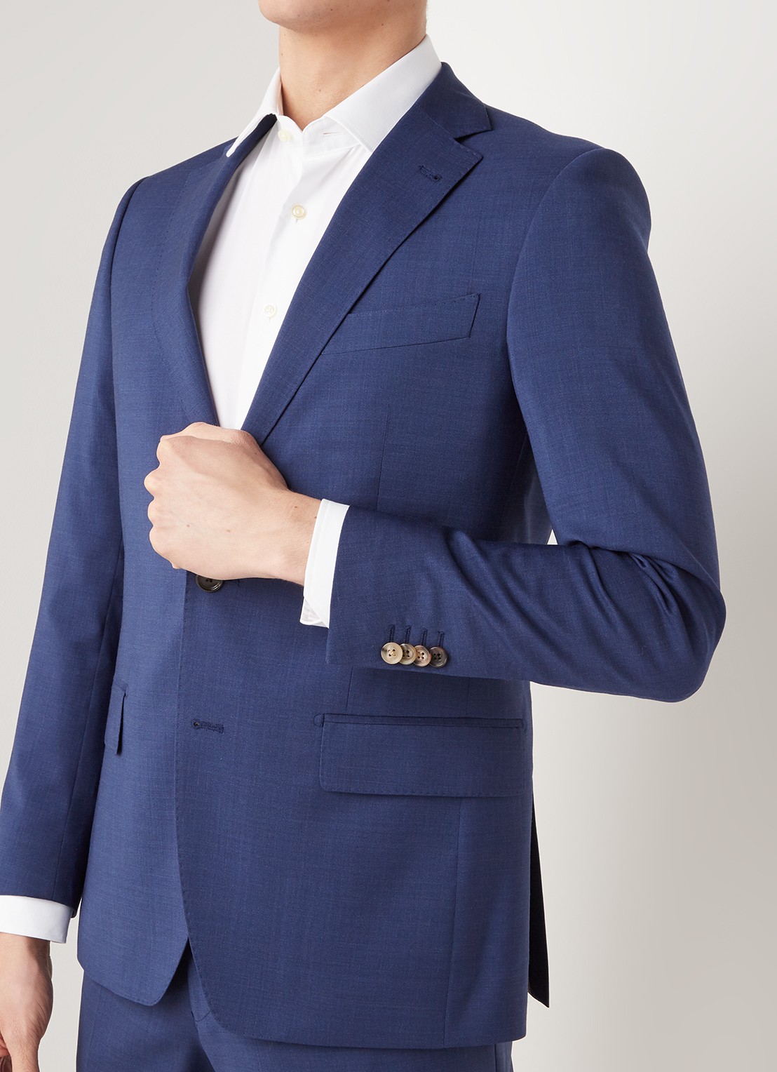 Van Gils Ellis regular fit pak van wol - detail 4 donkerblauw