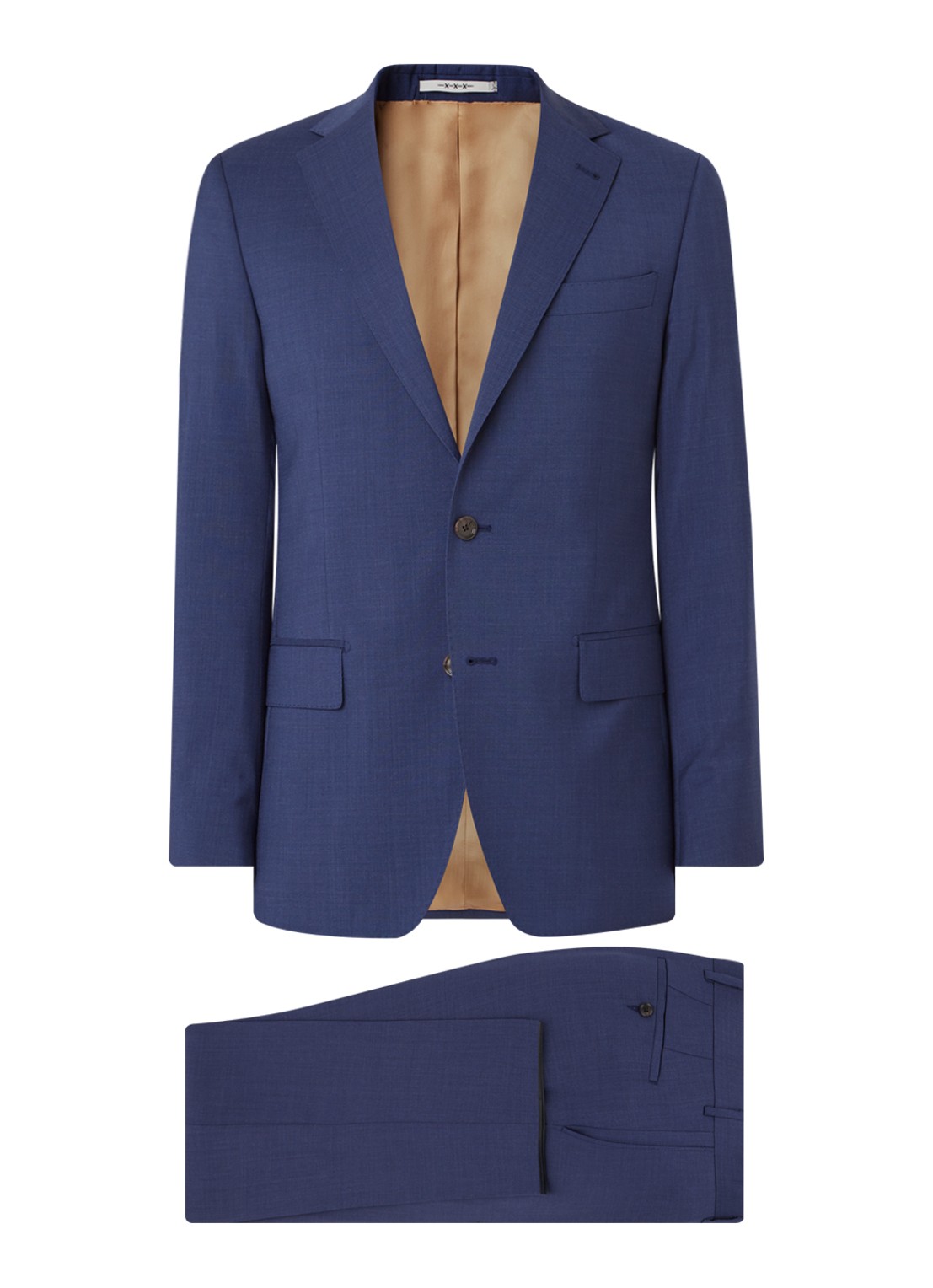Van Gils Ellis regular fit pak van wol - voorkant donkerblauw