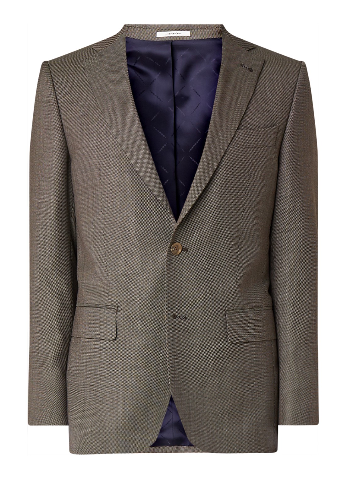 Van Gils Ellis tailored fit colbert van scheerwol met micro birdseye dessin - voorkant 4 groen