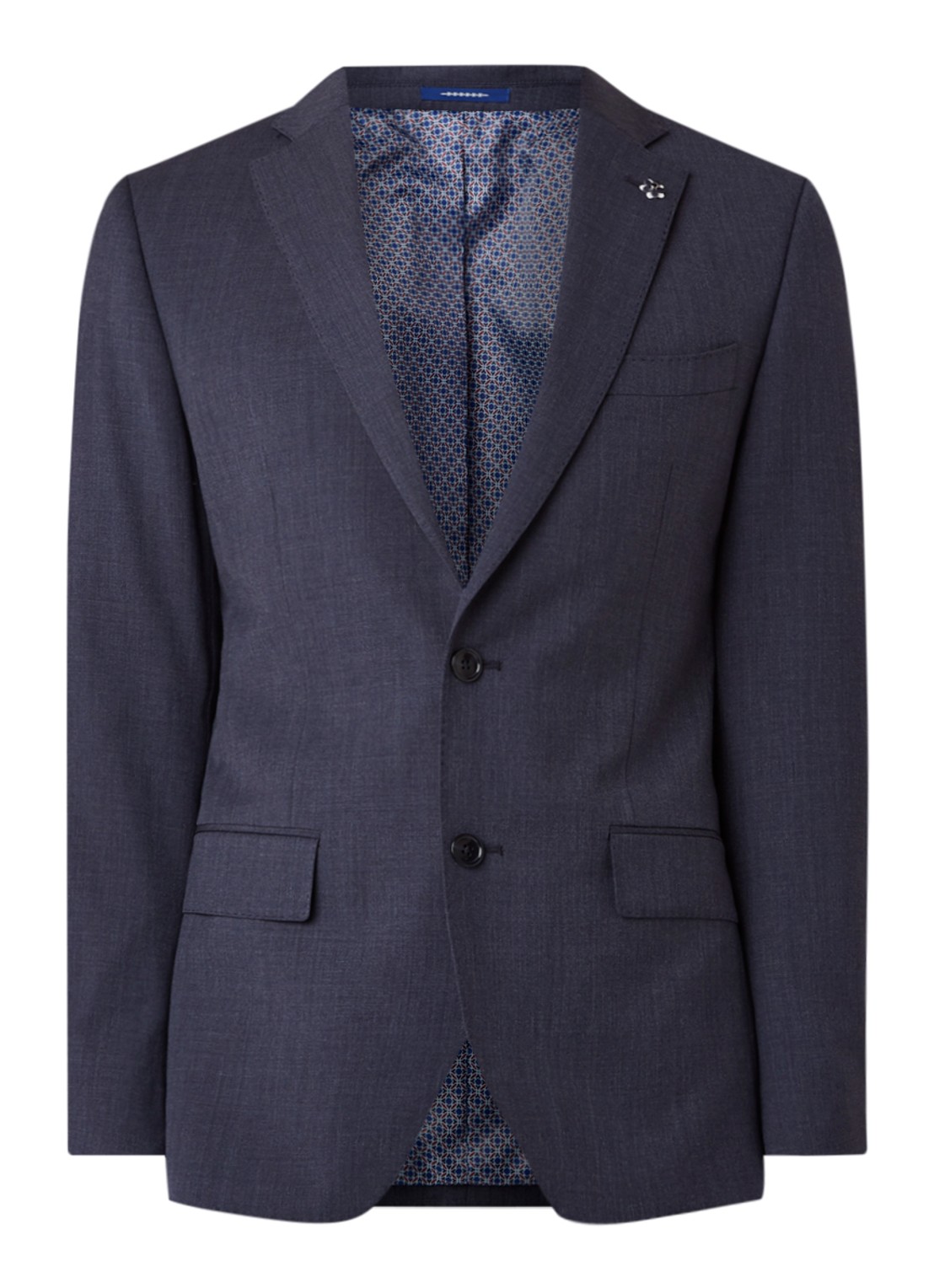 Van Gils Ellison slim fit colbert in wolblend - voorkant donkerblauw