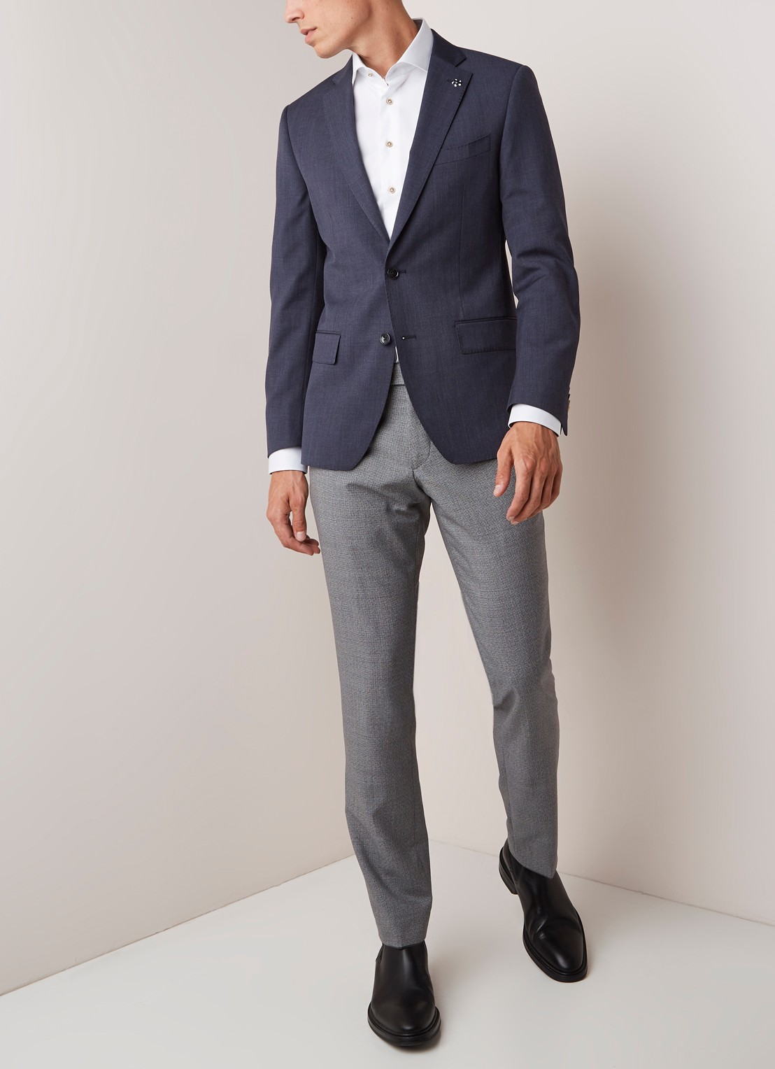 Van Gils Ellison slim fit colbert in wolblend - voorkant 2 donkerblauw