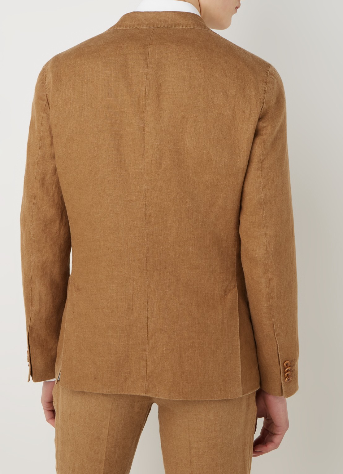 Van Gils Elray slim fit colbert van linnen - achterkant 3 camel