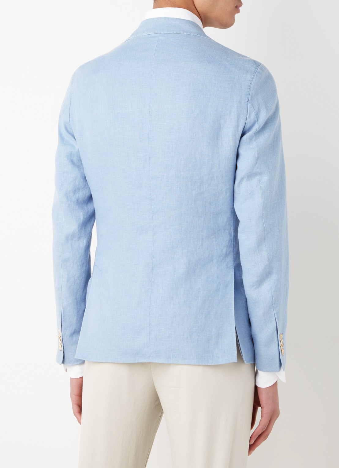 Van Gils Elray slim fit colbert van linnen - achterkant lichtblauw
