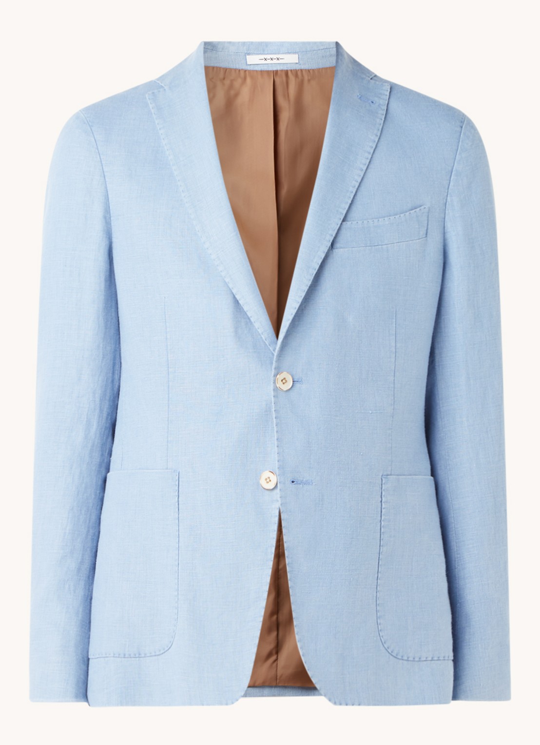 Van Gils Elray slim fit colbert van linnen - voorkant 2 lichtblauw