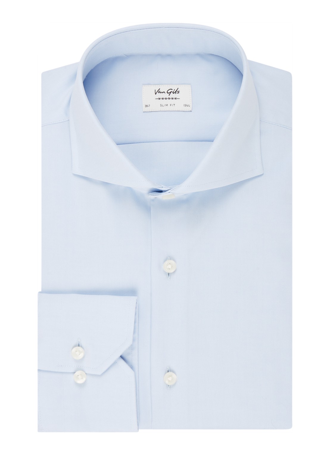 Van Gils Extreme slim fit overhemd met stretch - voorkant lichtblauw