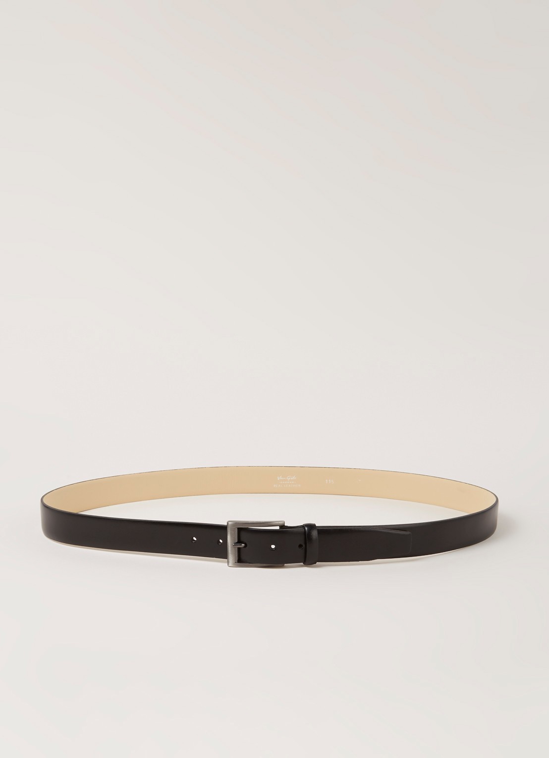 Van Gils Rhett riem van leer - voorkant 3 zwart