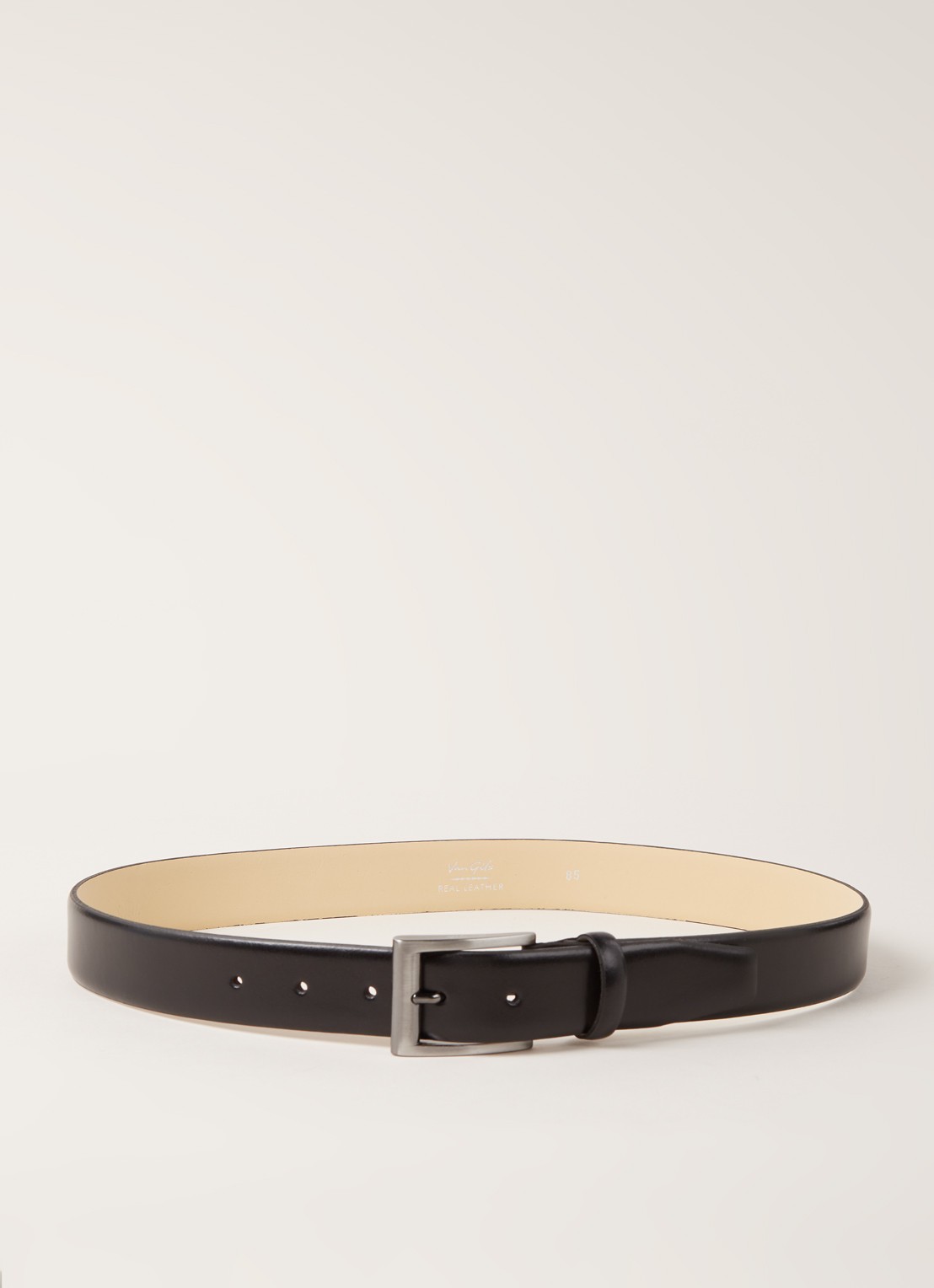 Van Gils Rhett riem van leer - voorkant 3 zwart
