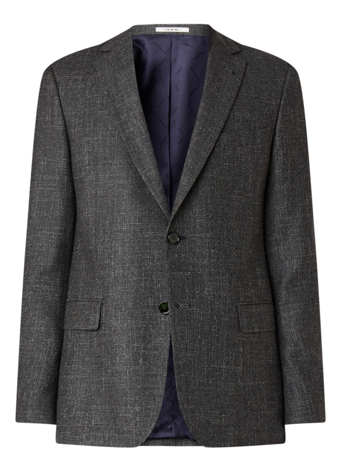 Van Gils Zayn slim fit colbert in gemêleerde wolblend - voorkant 6 groen