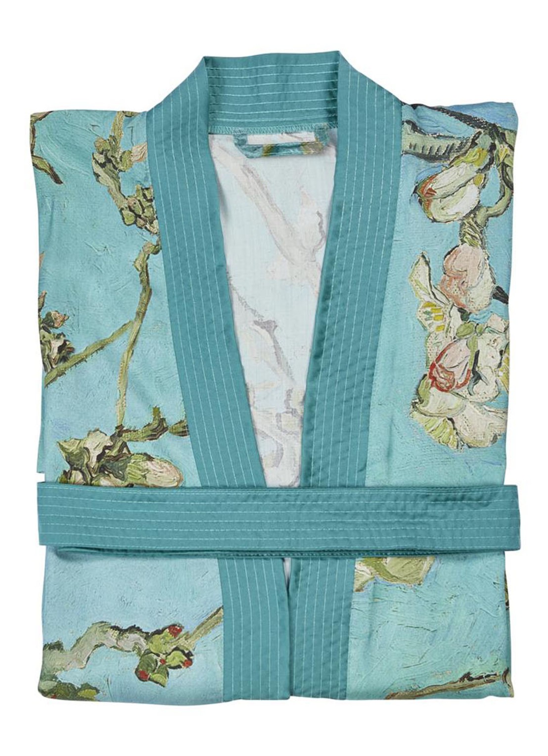 Van Gogh Museum Almond Blossom kimono met bloemenprint - detail 4 blauw