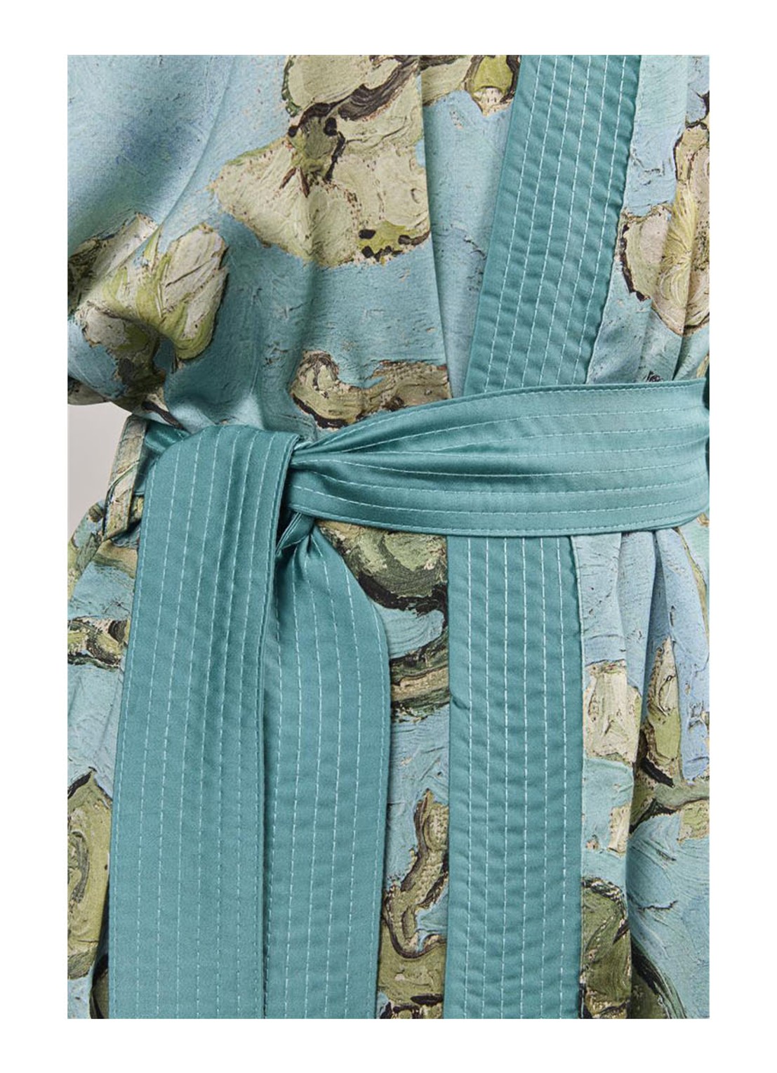 Van Gogh Museum Almond Blossom kimono met bloemenprint - detail 5 blauw