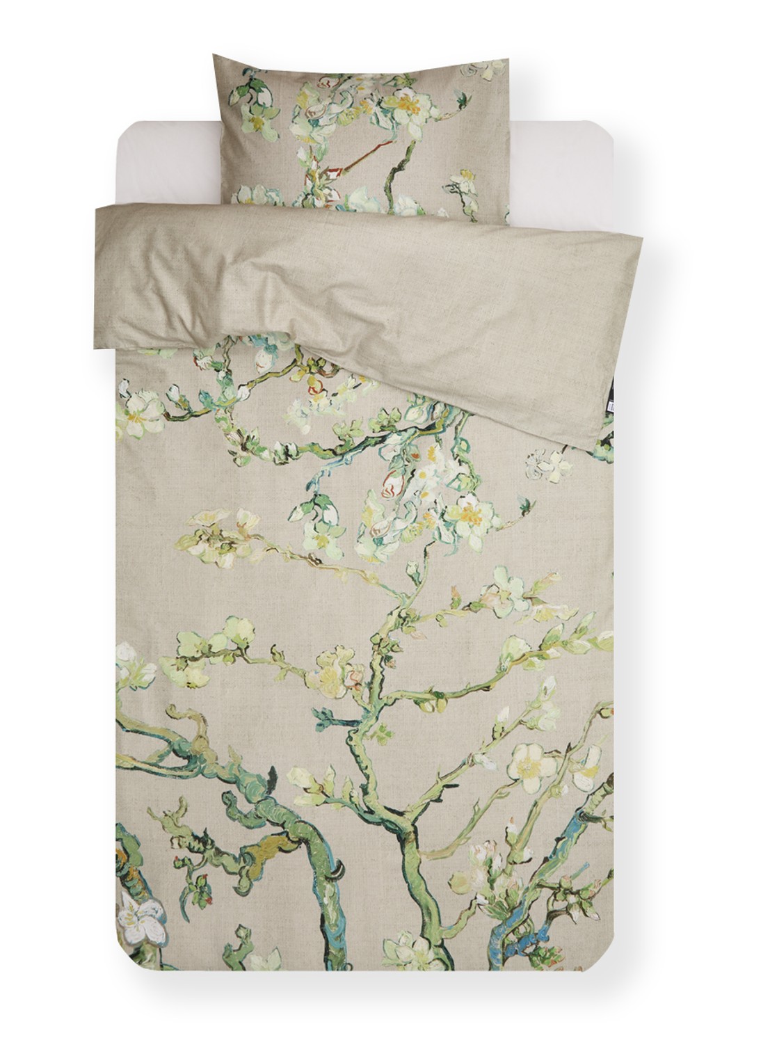 Van Gogh Museum Blossoming dekbedovertrekset van katoensatijn 220TC - inclusief kussensloop - voorkant zand