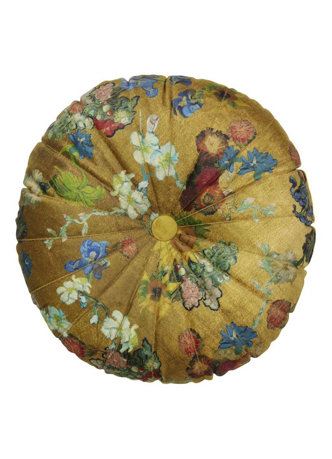 Van Gogh Museum Boule de Fleurs sierkussen Ø40 cm - voorkant goud