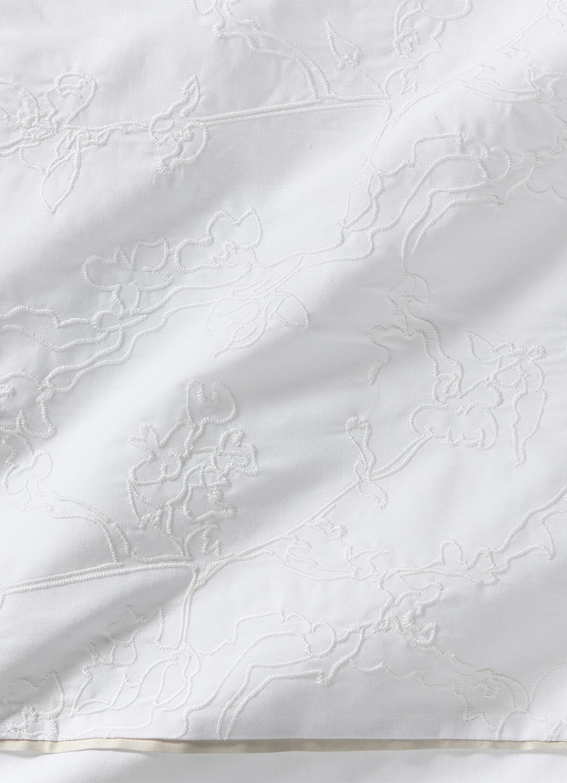 Van Gogh Museum Broderie Fleurie dekbedovertrek van katoen 200TC - inclusief kussenslopen - voorkant 3 wit