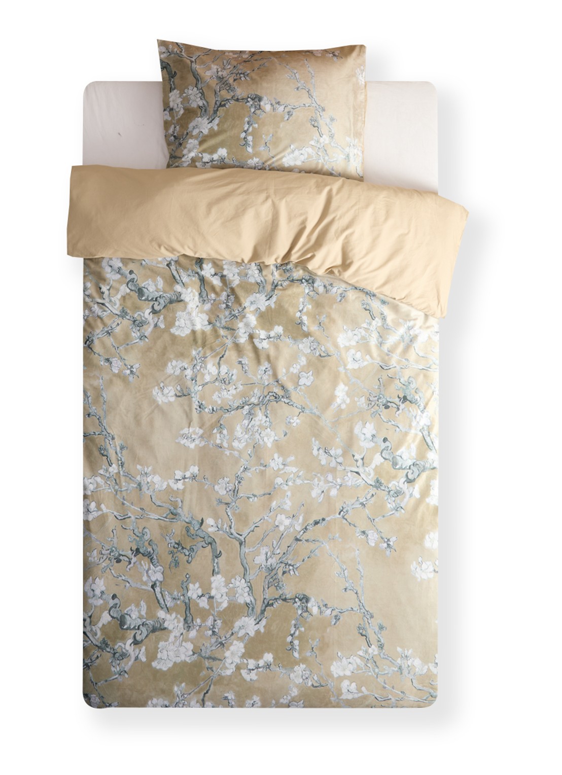 Van Gogh Museum Fleur de Velours dekbedovertrekset van velours - inclusief kussenslopen - voorkant goud