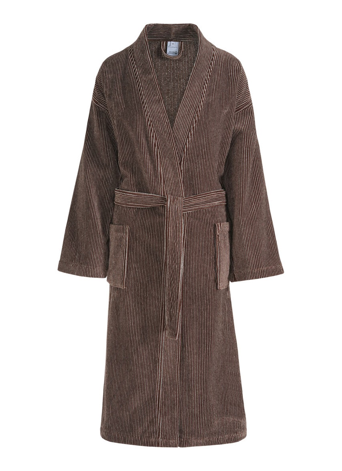 Vandyck Antonio badjas met streepprint - unisex - voorkant donkerbruin