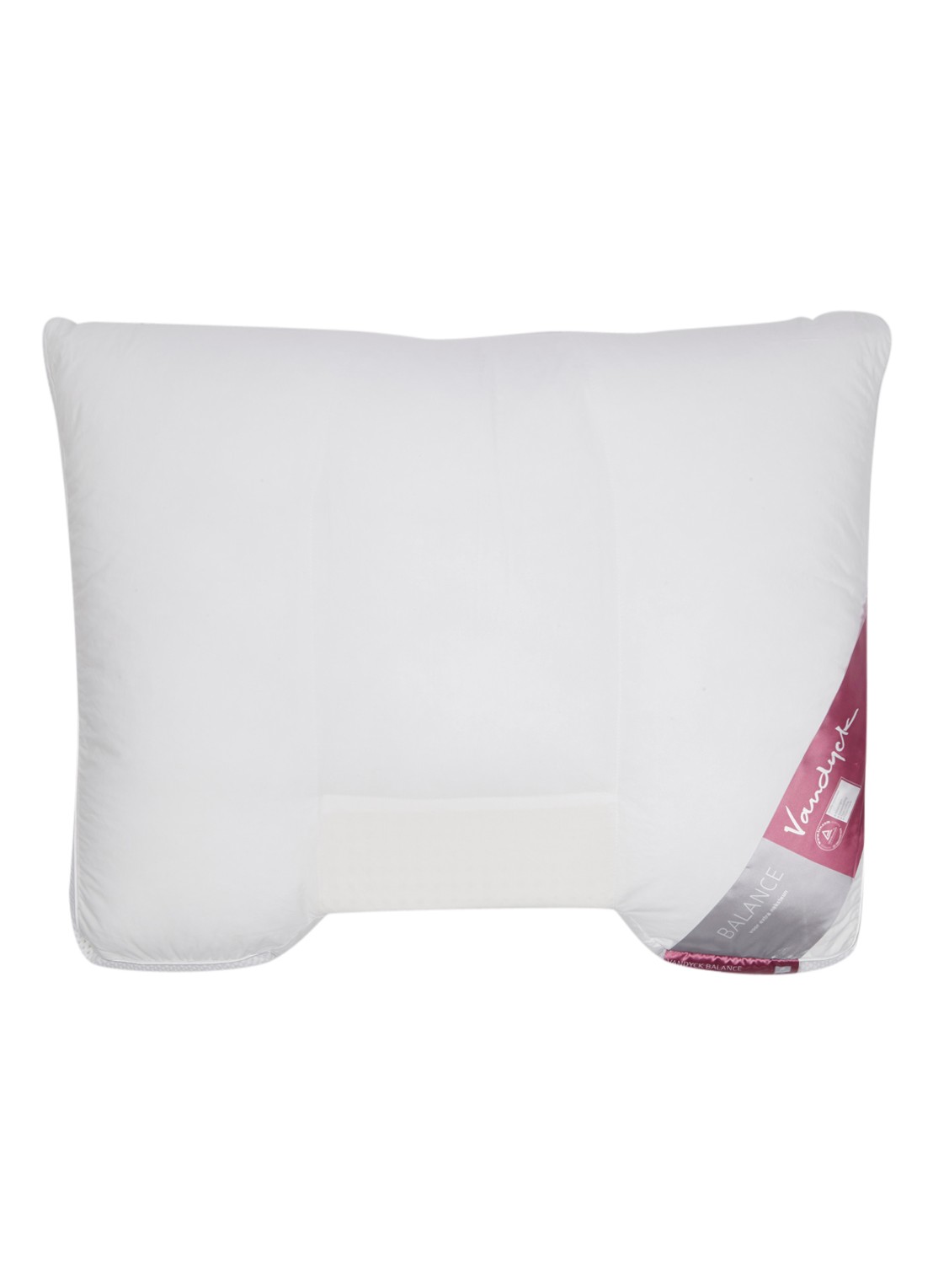 Vandyck Balance medium hoofdkussen met neksteun 60 x 70 cm - voorkant wit