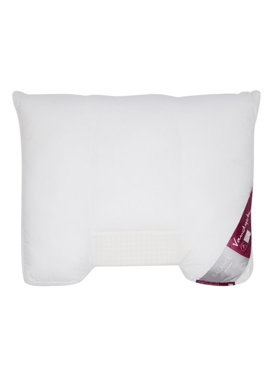 Vandyck Balance stevig hoofdkussen met neksteun 60 x 70 cm - voorkant 6 wit