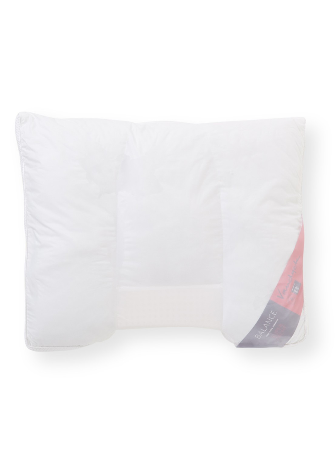 Vandyck Balance superzacht hoofdkussen met vulling van polyester 60 x 70 cm - voorkant 2 wit