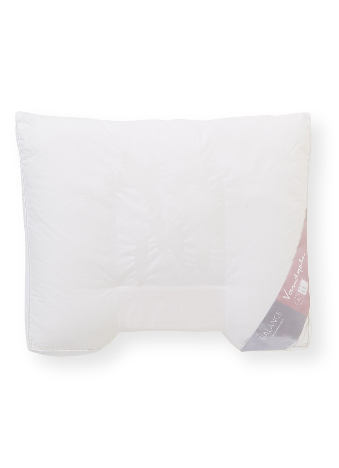 Vandyck Balance zachte hoofdkussen met vulling van polyester 60 x 70 cm - voorkant 2 wit