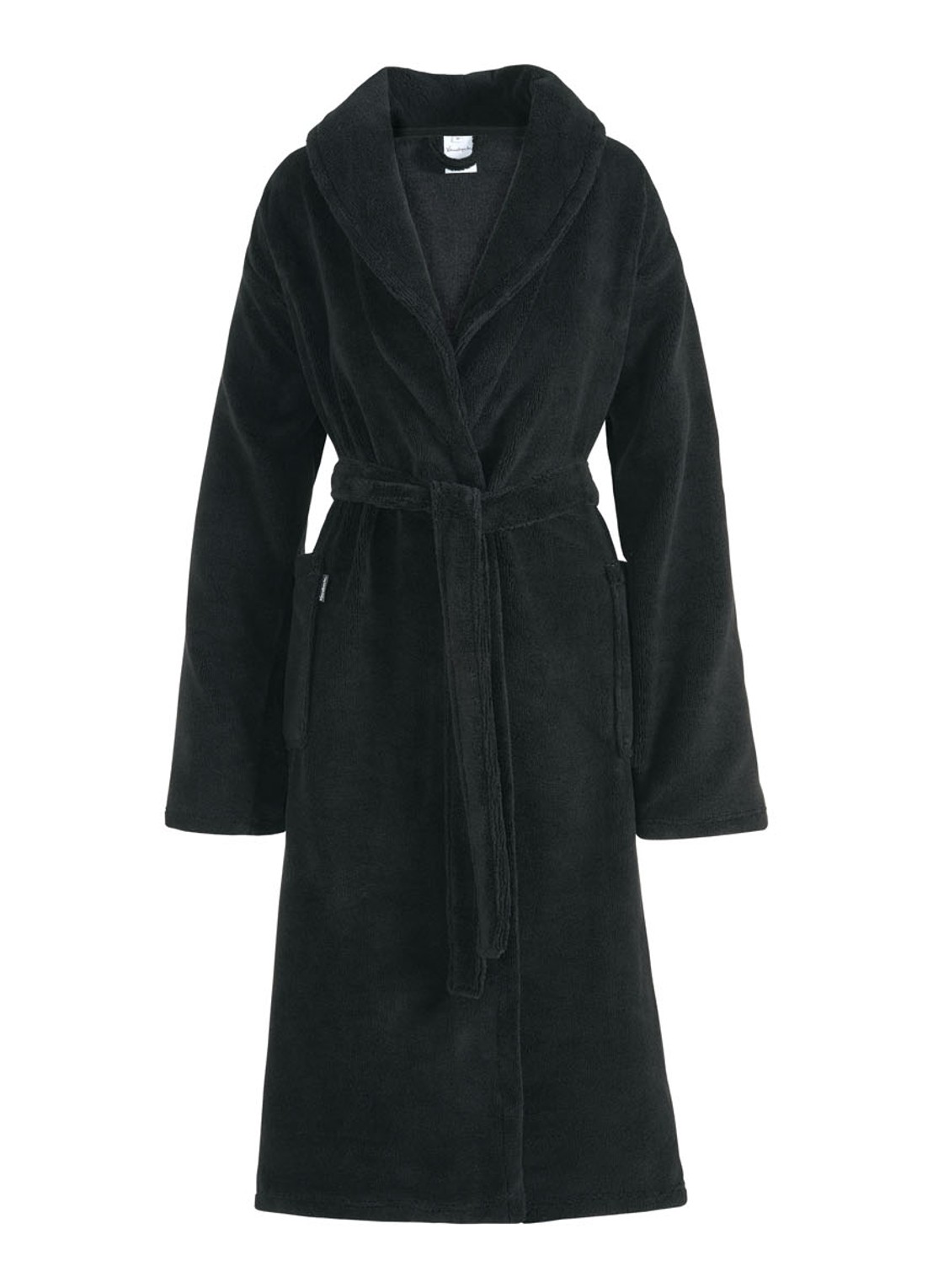 Vandyck Beaumont badjas van katoen - unisex - voorkant zwart