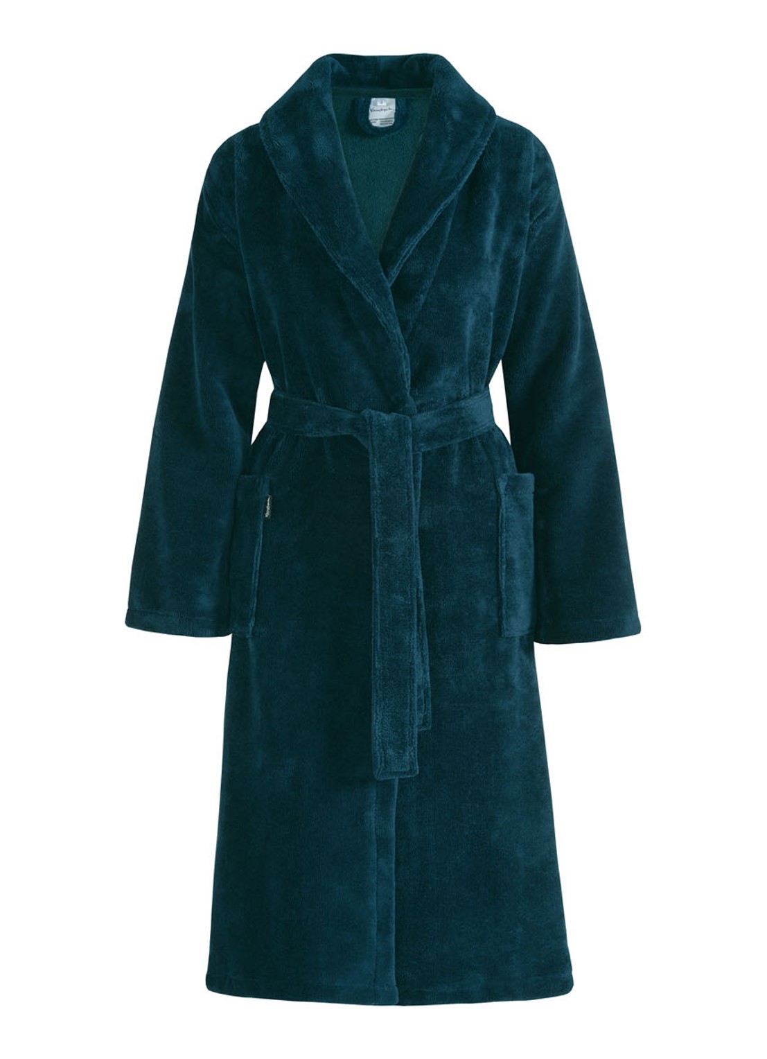Vandyck Beaumont badjas van katoen - unisex - voorkant petrol