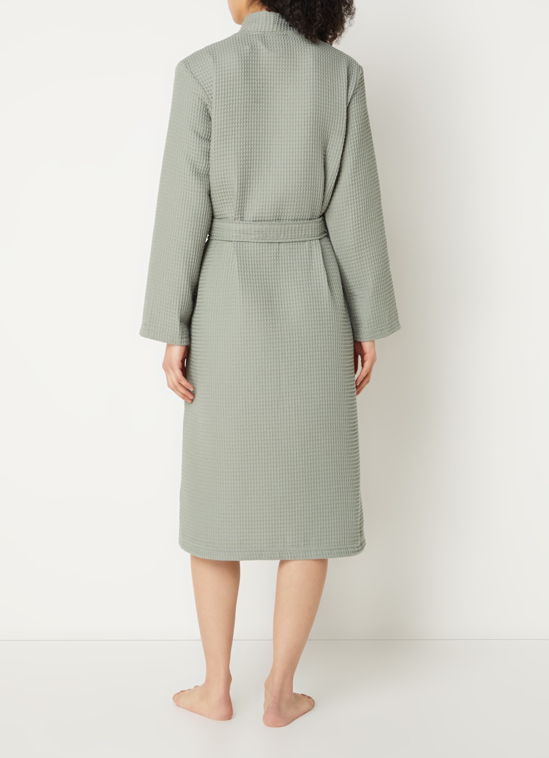 Vandyck Biarritz badjas met structuur - unisex - achterkant 6 olijfgroen
