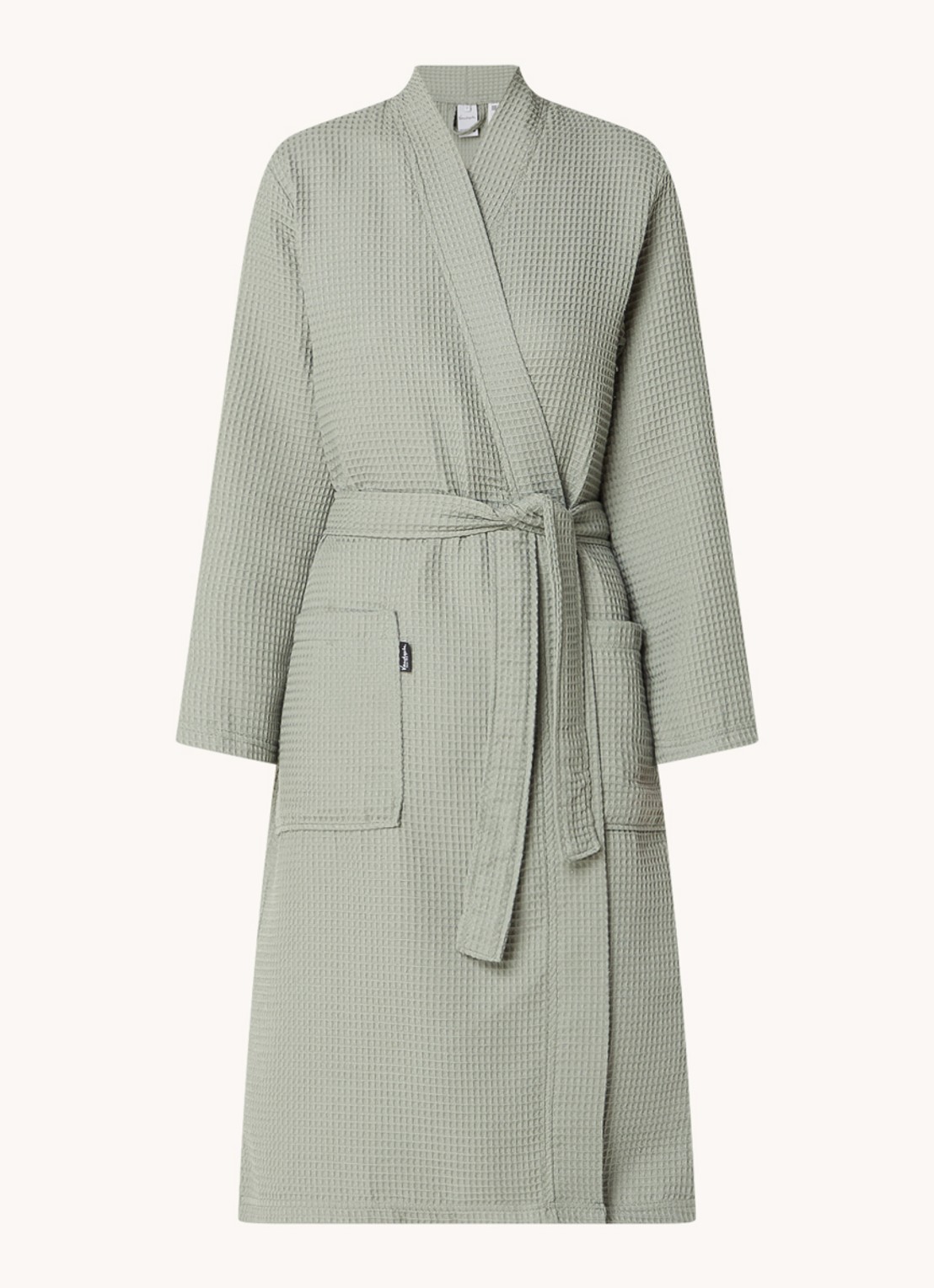 Vandyck Biarritz badjas met structuur - unisex - voorkant olijfgroen