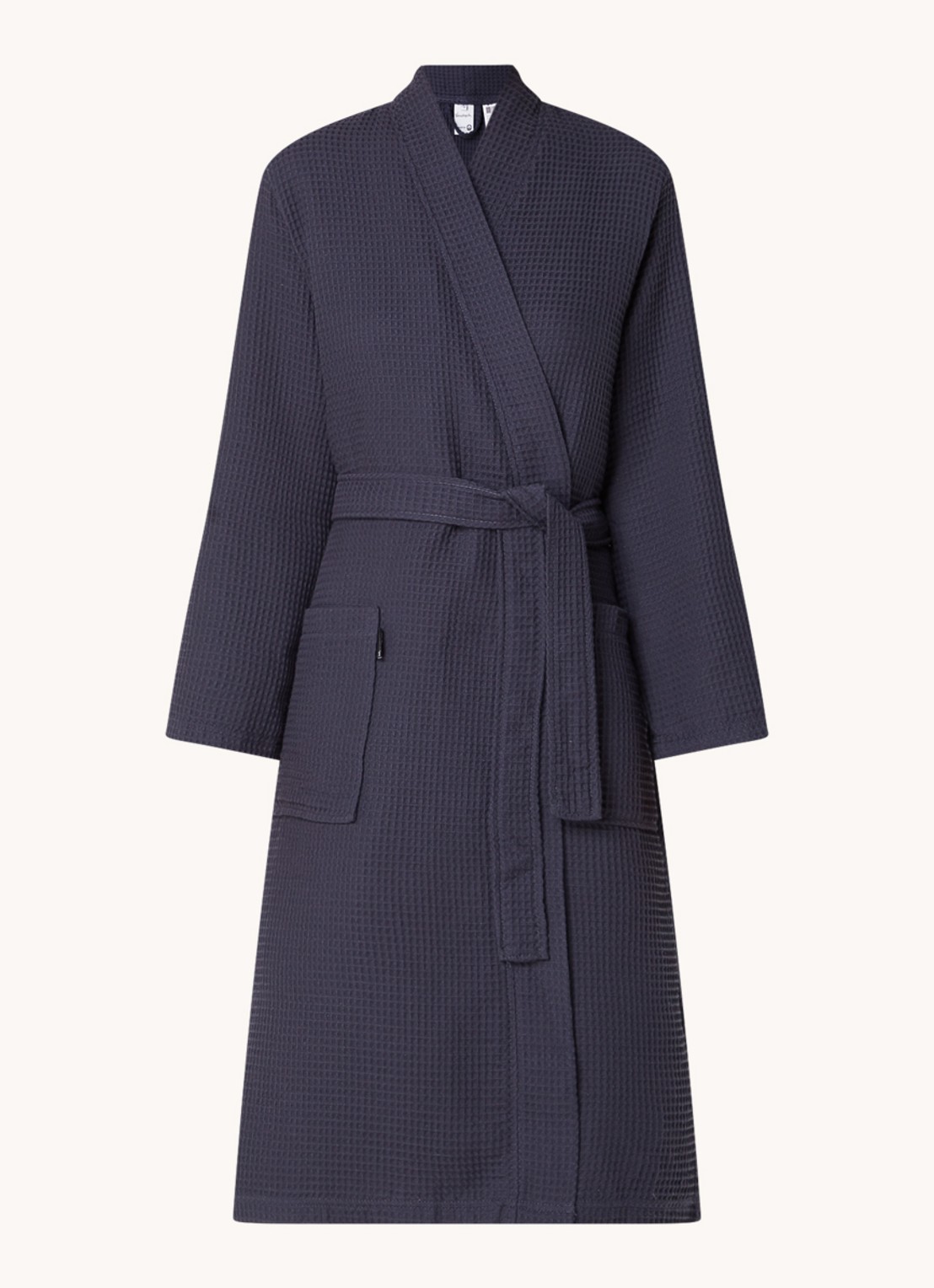Vandyck Biarritz badjas met structuur - unisex - voorkant blauw