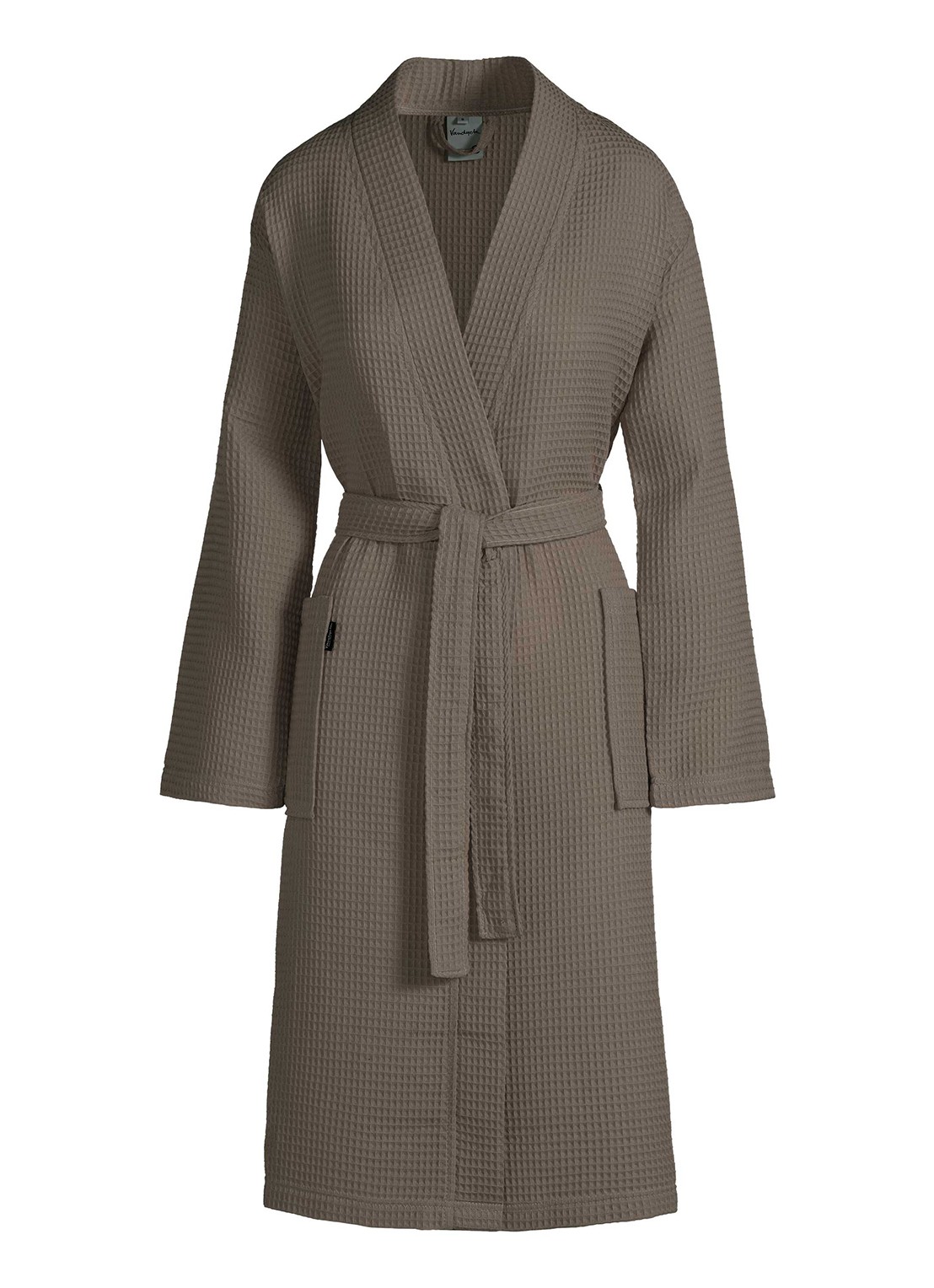 Vandyck Biarritz badjas met wafelstructuur - unisex - voorkant donkerbruin