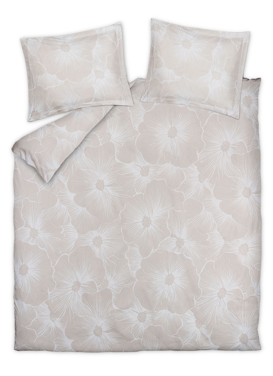 Vandyck Bloomline dekbedovertrekset - inclusief kussenslopen - voorkant beige