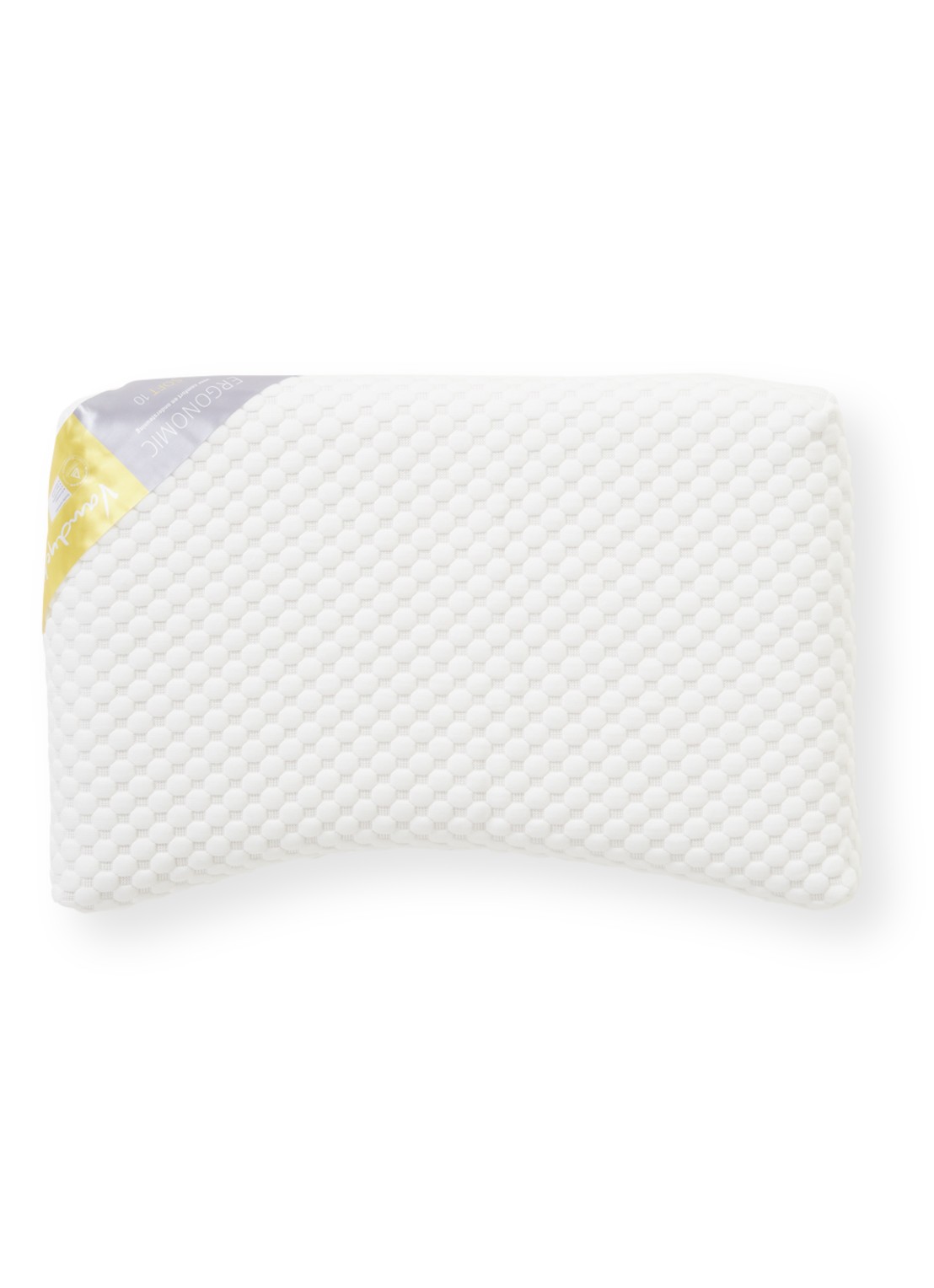 Vandyck Ergonomic 10 zacht hoofdkussen met vulling van natuurlatex 60 x 40 cm  - voorkant wit