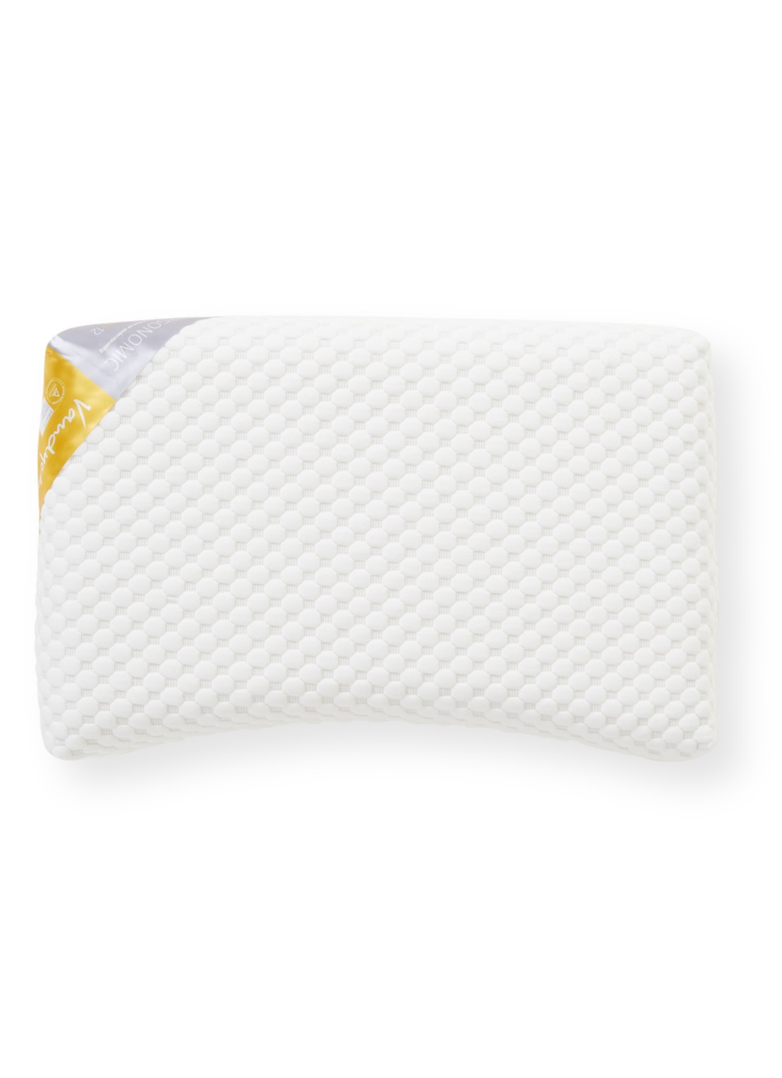 Vandyck Ergonomic 12 medium hoofdkussen met vulling van natuurlatex 60 x 40 cm  - voorkant 2 wit