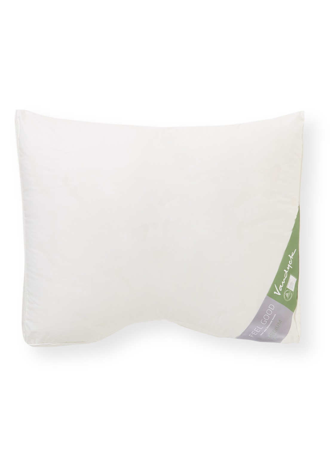 Vandyck Feel Good medium hoofdkussen met vulling van polyester 60 x70 cm - voorkant 2 wit
