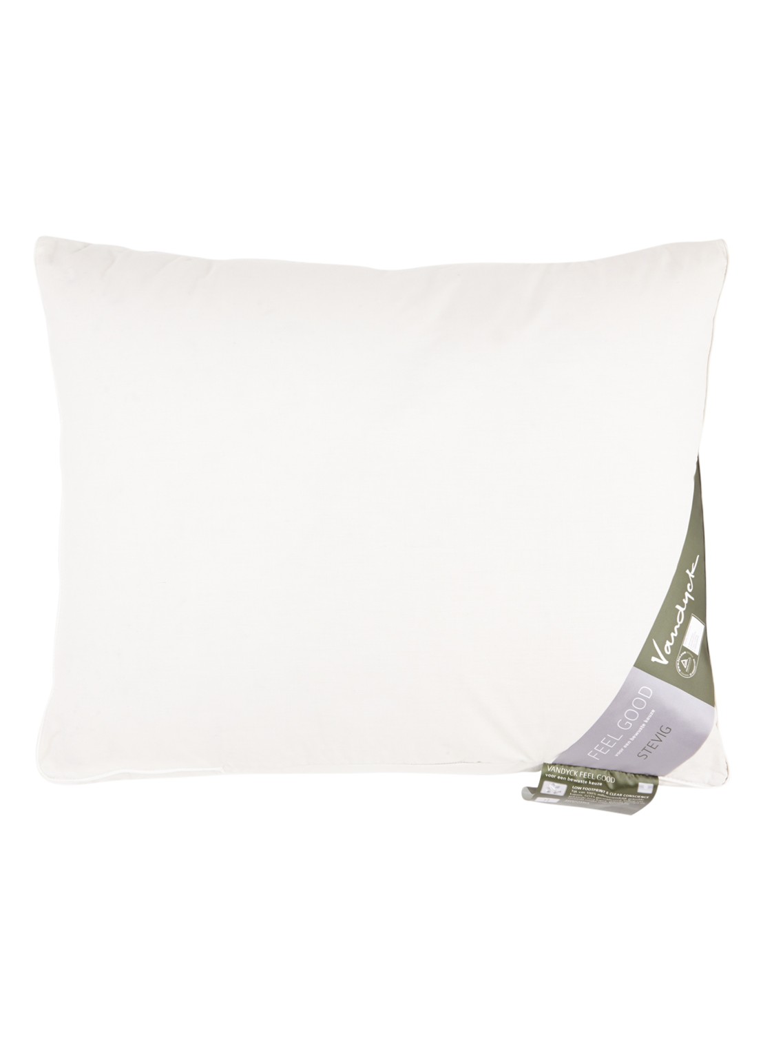 Vandyck Feel Good stevig hoofdkussen 60 x 70 cm - voorkant wit