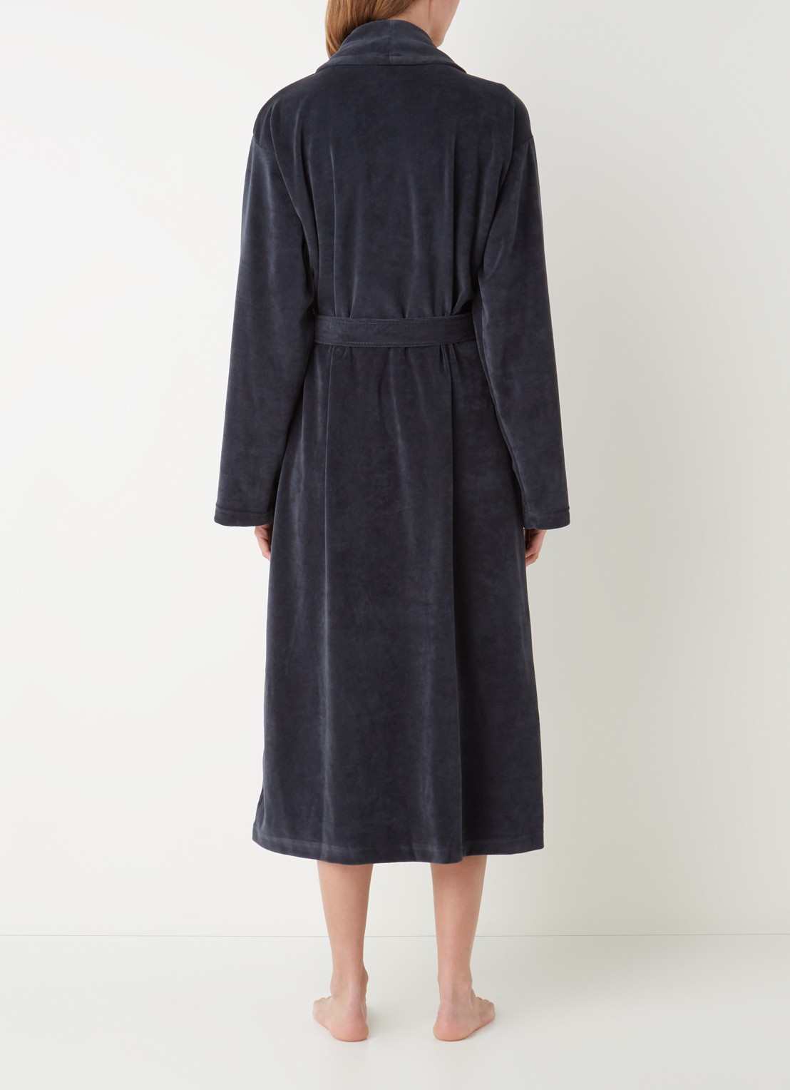 Vandyck Grace badjas van fluweel met steekzakken - unisex - achterkant 4 donkerblauw