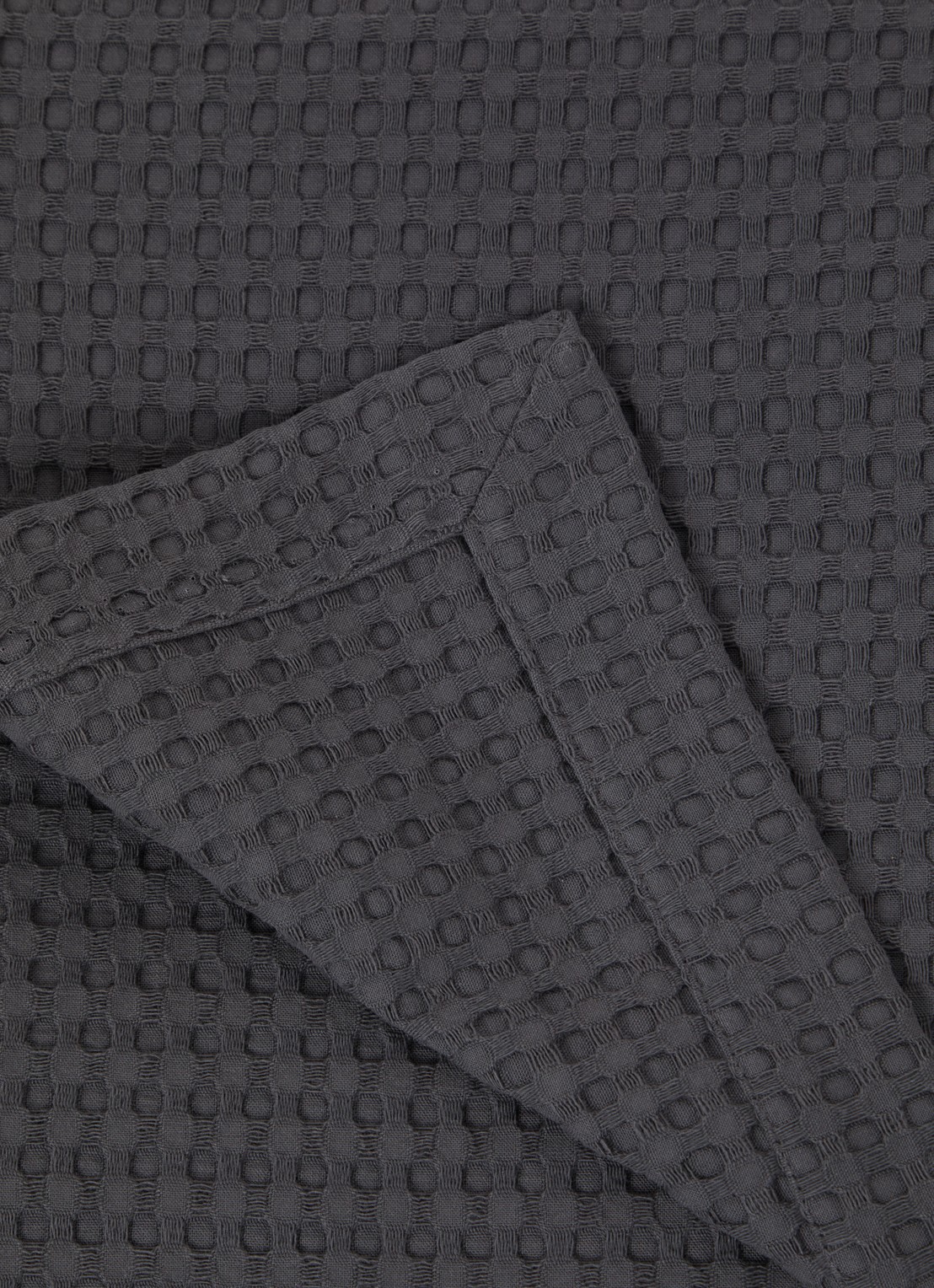 Vandyck Home 71 plaid met wafelstructuur - detail 2 zwart