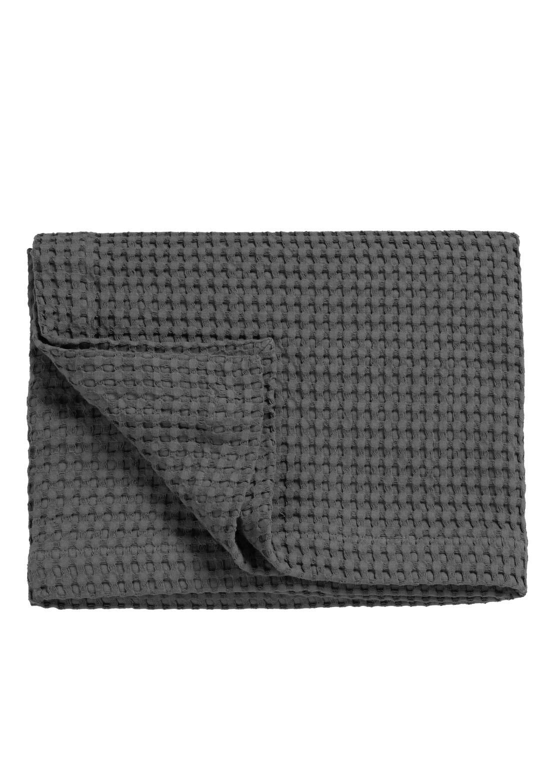 Vandyck Home 71 plaid met wafelstructuur - voorkant zwart