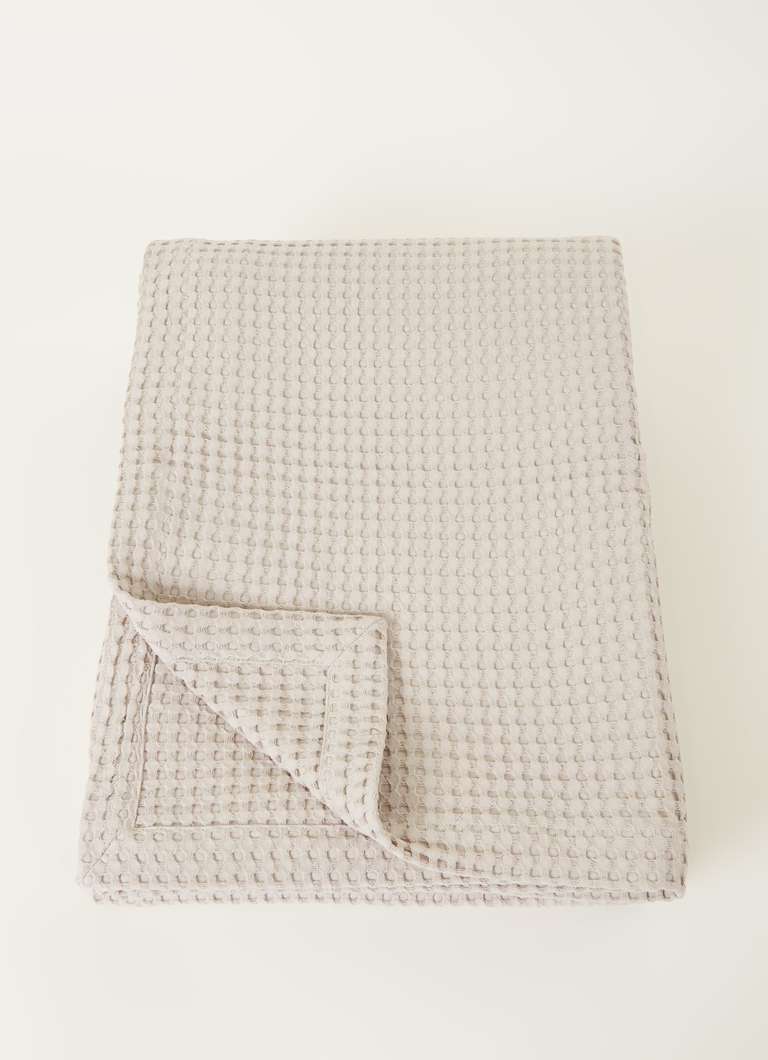 Vandyck Home 71 plaid met wafelstructuur - voorkant 2 creme