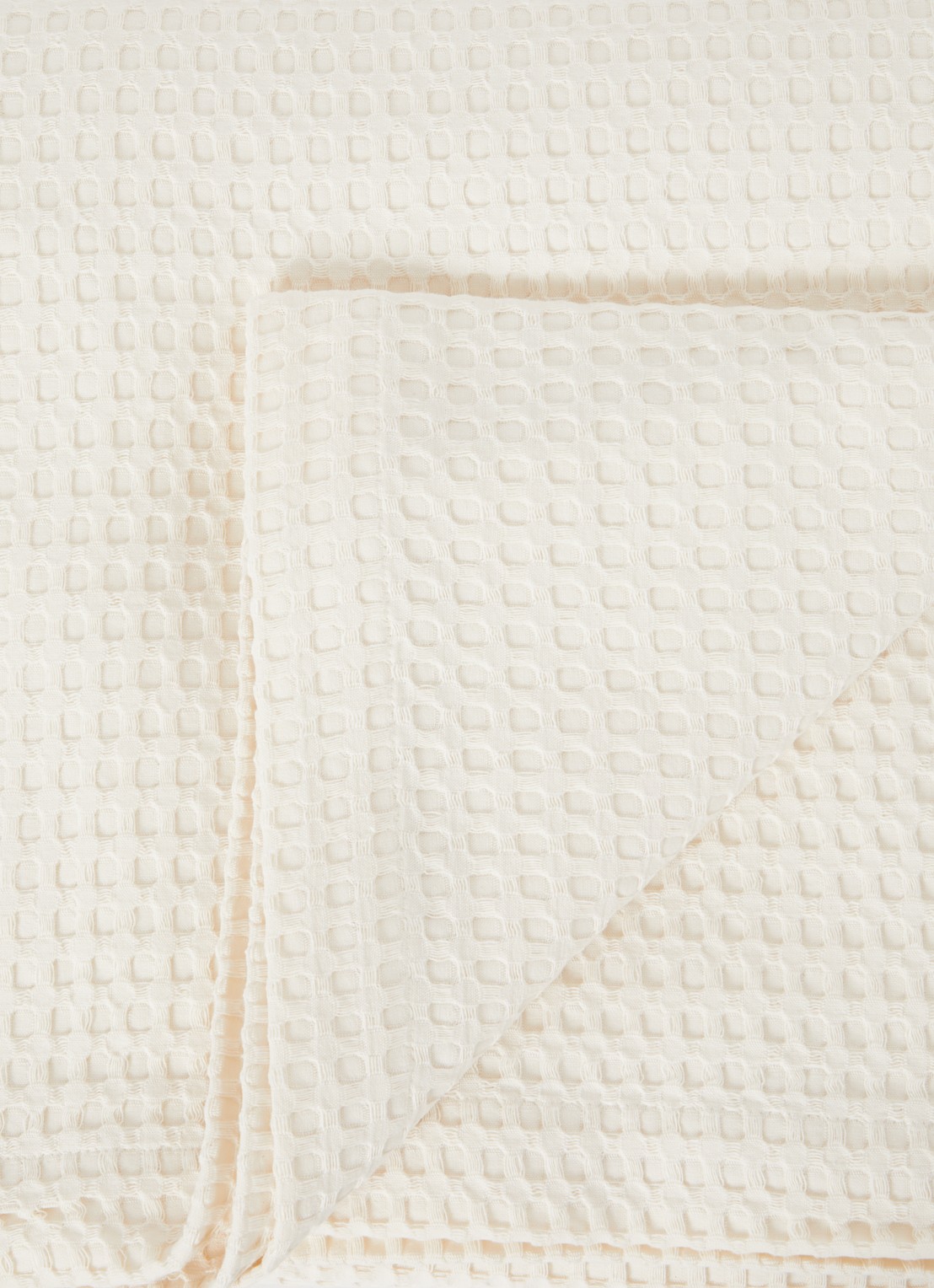 Vandyck Home 71 plaid met wafelstructuur - detail gebroken wit