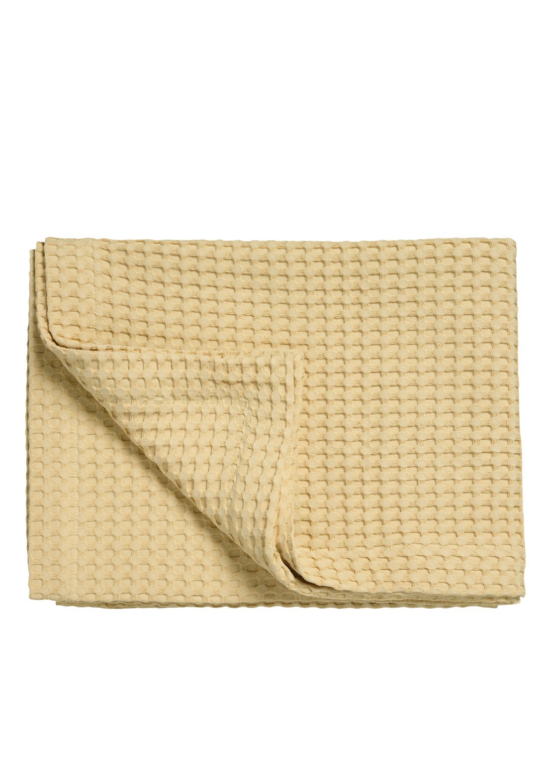 Vandyck Home 71 plaid met wafelstructuur - voorkant geel