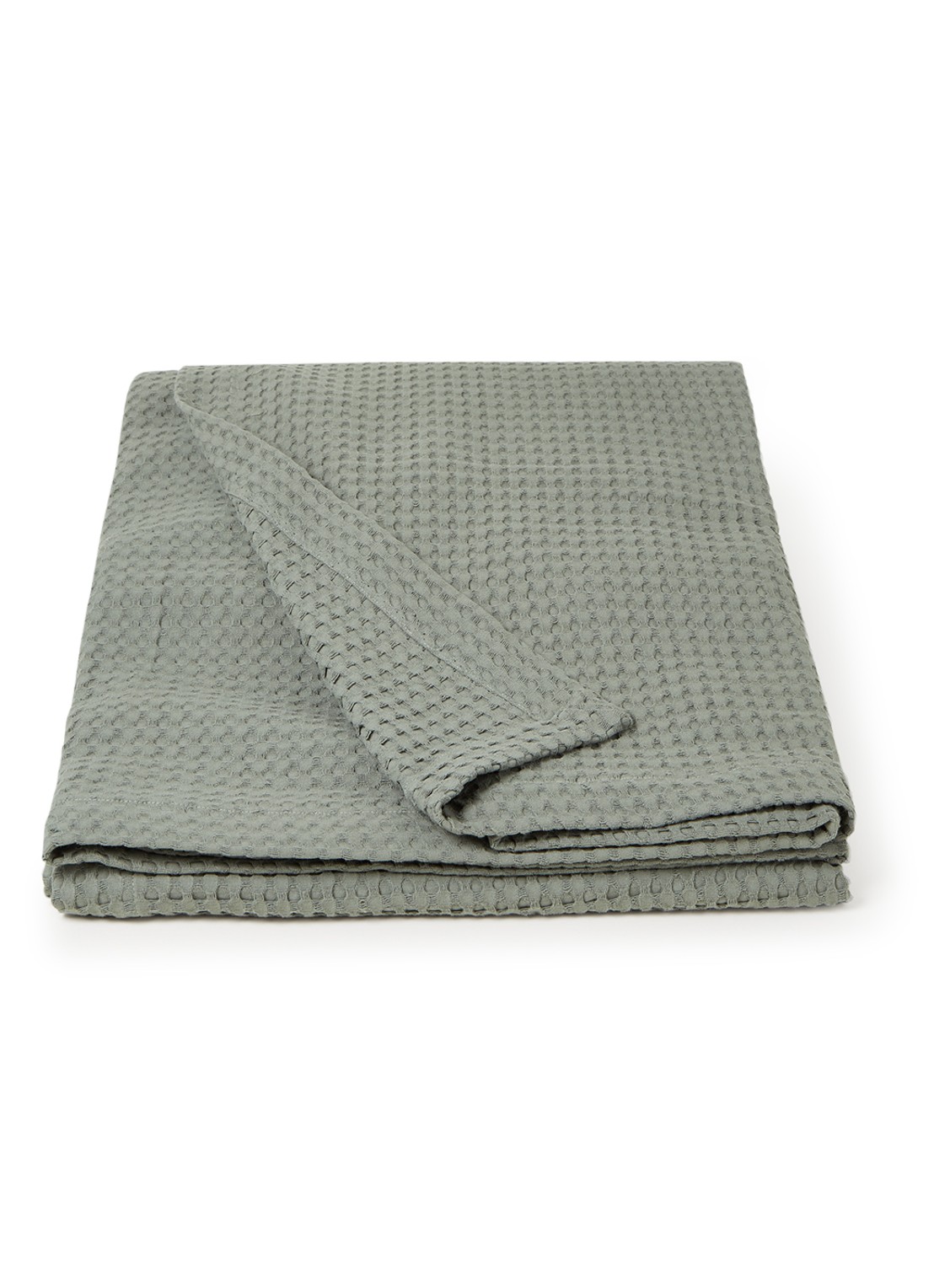 Vandyck Home 71 plaid met wafelstructuur - voorkant groen