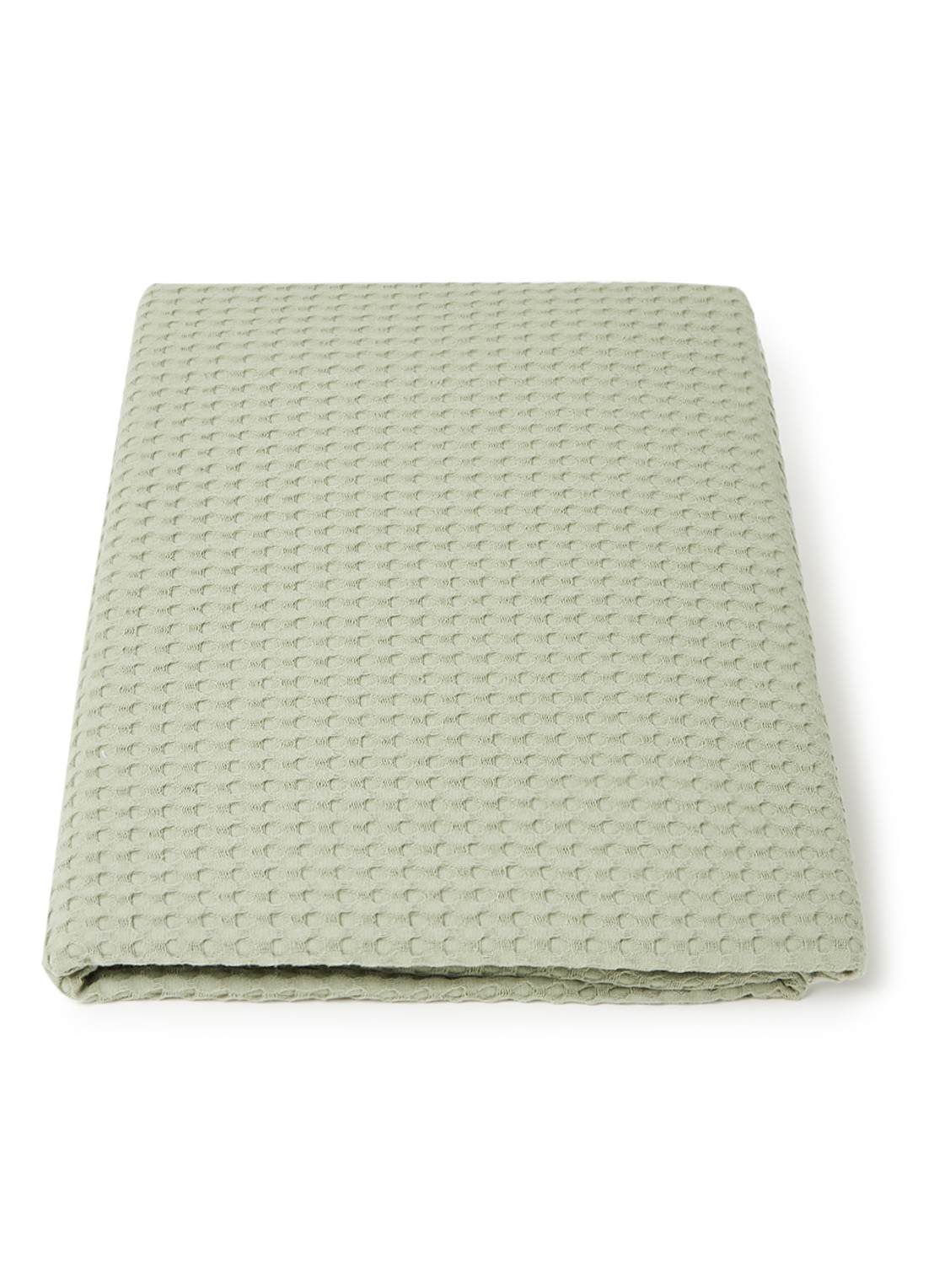 Vandyck Home 71 plaid met wafelstructuur - voorkant olijfgroen