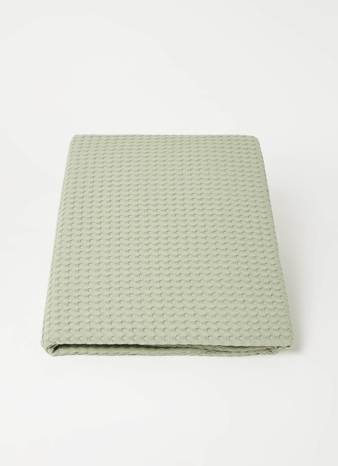 Vandyck Home 71 plaid met wafelstructuur - voorkant 2 olijfgroen
